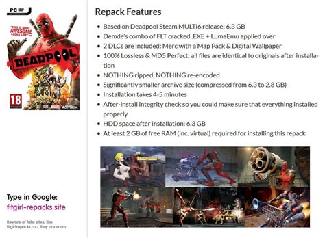 deadpool game download|Deadpool (+ 2 DLCs, MULTi6) [FitGirl Repack] 2.8 GB : .